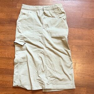 Women's Tan Utility Midi Skirt